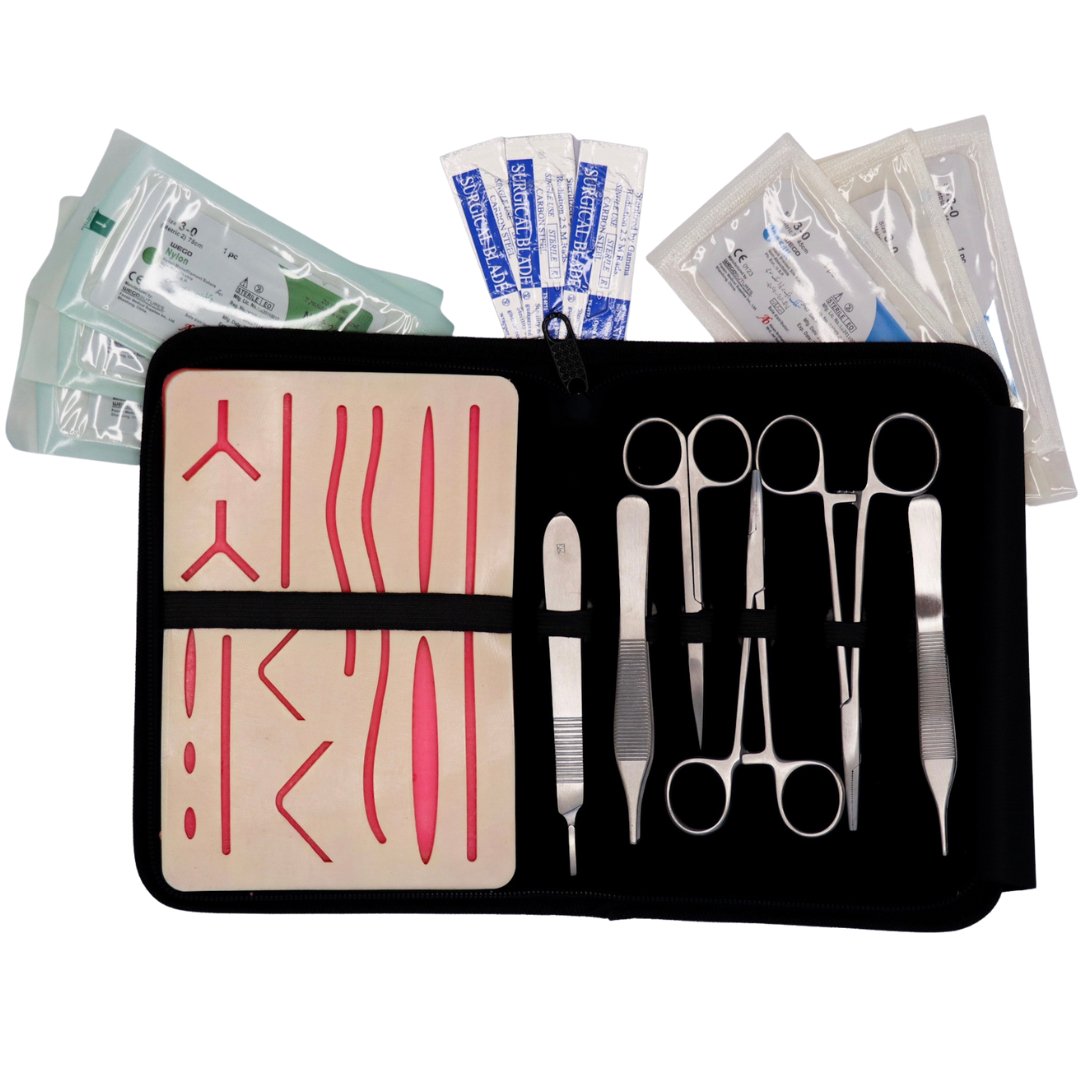 Suture Kit with Practice pad components